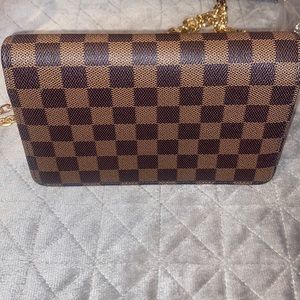 Brown checkered crossbody